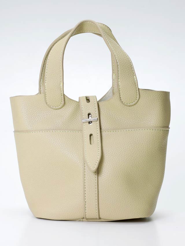 6/18新作![2way]巾着付きセンターベルトハンドバッグ