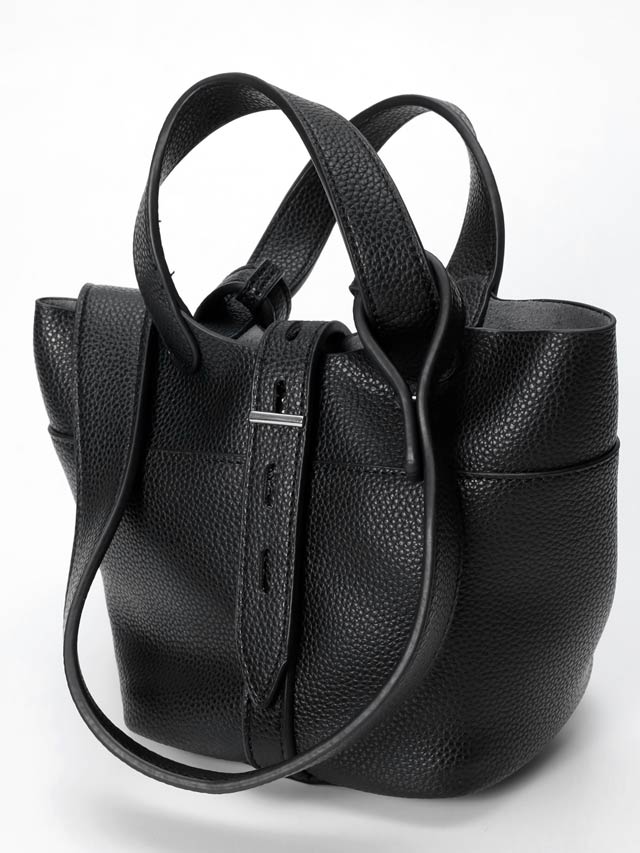 6/18新作![2way]巾着付きセンターベルトハンドバッグ