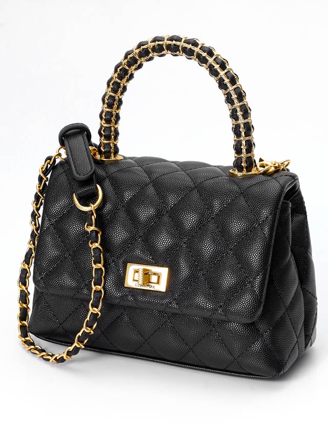 7/2新作![2way]メタルハンドルキルティングハンドバッグ