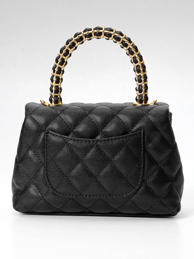 7/2新作![2way]メタルハンドルキルティングハンドバッグ