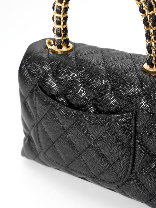 7/2新作![2way]メタルハンドルキルティングハンドバッグ