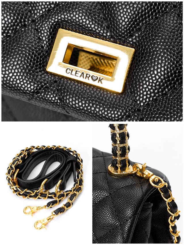 7/2新作![2way]メタルハンドルキルティングハンドバッグ