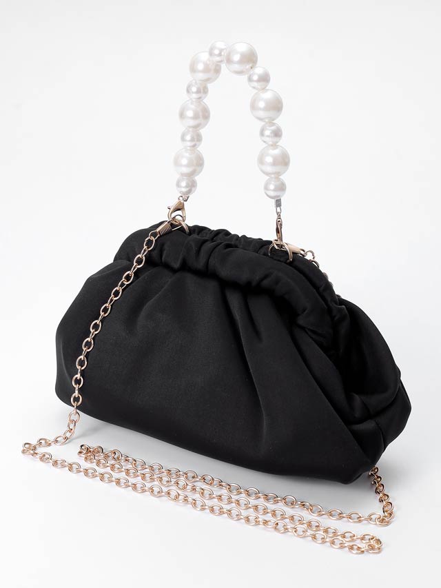 6/25新作![2way]パールハンドルギャザーハンドバッグ