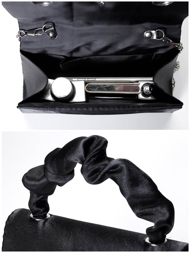 8/4新作![2way]Vビジューシャーリングハンドル＆ショルダーバッグ