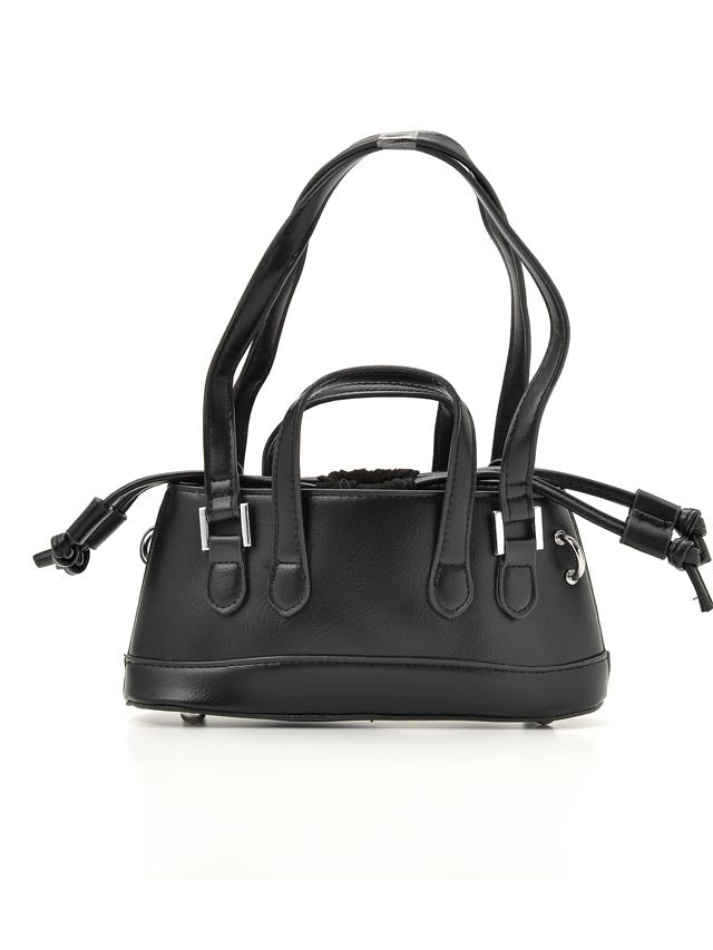 [全2色][2way]ワンカラー巾着ミニハンドバッグ