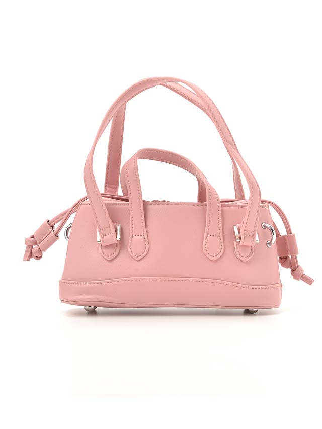 [全2色][2way]ワンカラー巾着ミニハンドバッグ