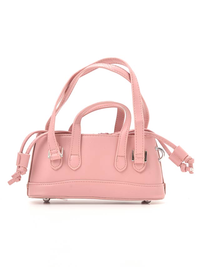 [全2色][2way]ワンカラー巾着ミニハンドバッグ