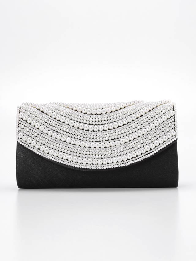 [2way]ゴージャスパールビジュークラッチバッグ