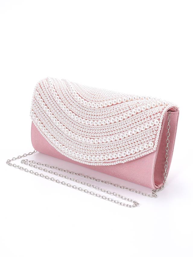 [2way]ゴージャスパールビジュークラッチバッグ