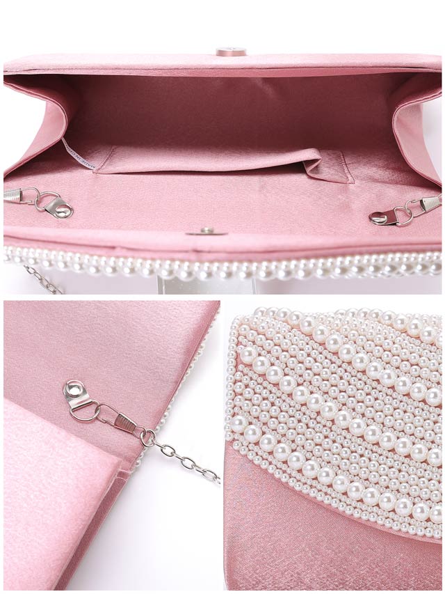 [2way]ゴージャスパールビジュークラッチバッグ