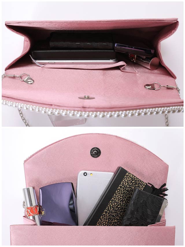 [2way]ゴージャスパールビジュークラッチバッグ