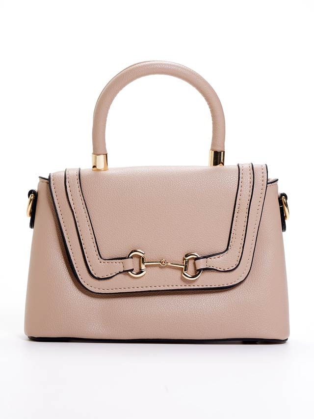 [2way]ゴールドバックルレザーラインハンド＆ショルダーバッグ