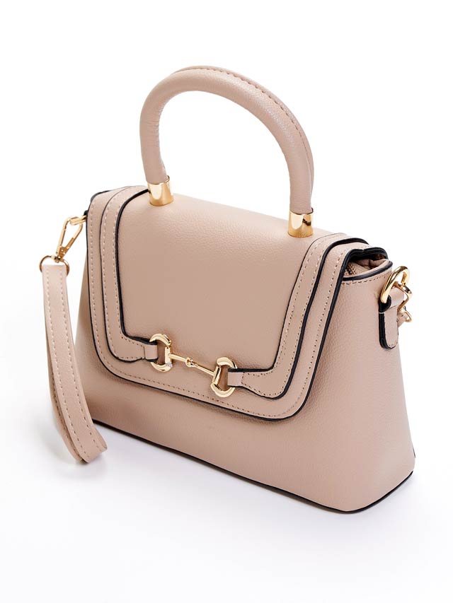 [2way]ゴールドバックルレザーラインハンド＆ショルダーバッグ