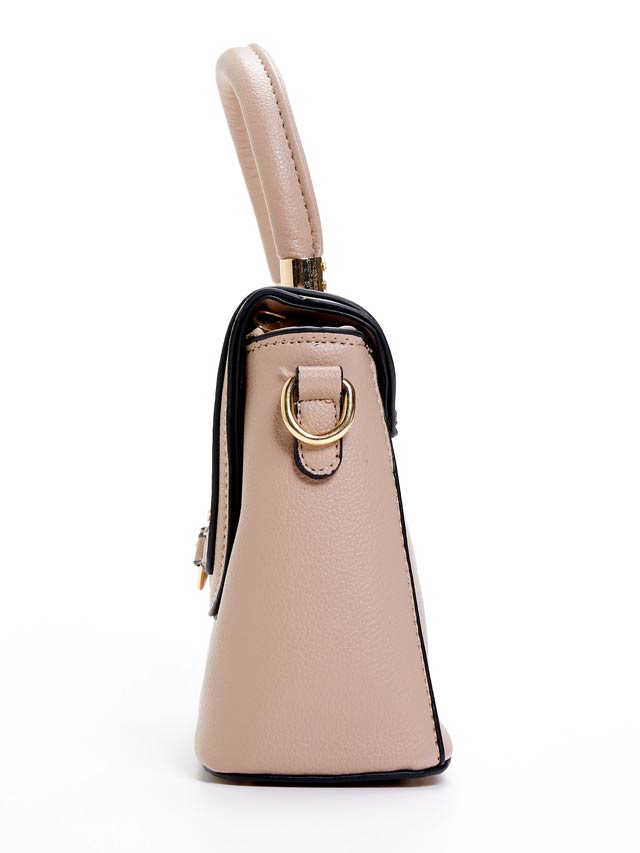 [2way]ゴールドバックルレザーラインハンド＆ショルダーバッグ