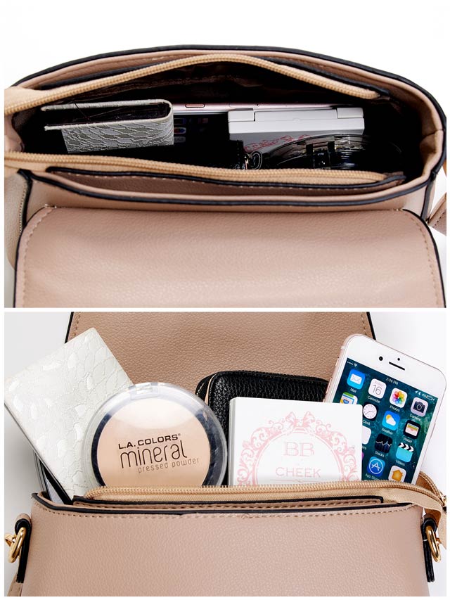 [2way]ゴールドバックルレザーラインハンド＆ショルダーバッグ