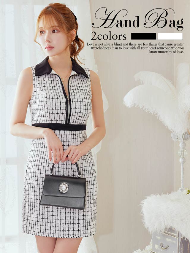 8/1再入荷![2way]ゴージャスビジュースクエアハンドバッグ