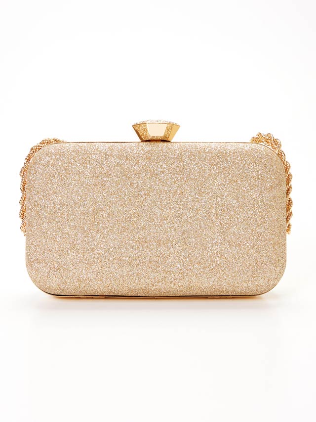 [2way]ラグジュアリーグリッターストーンハンド＆ショルダーバッグ