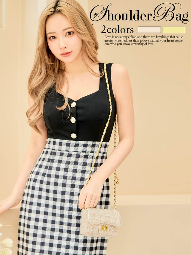 8/1再入荷! ミックスツイードバックルショルダーバッグ