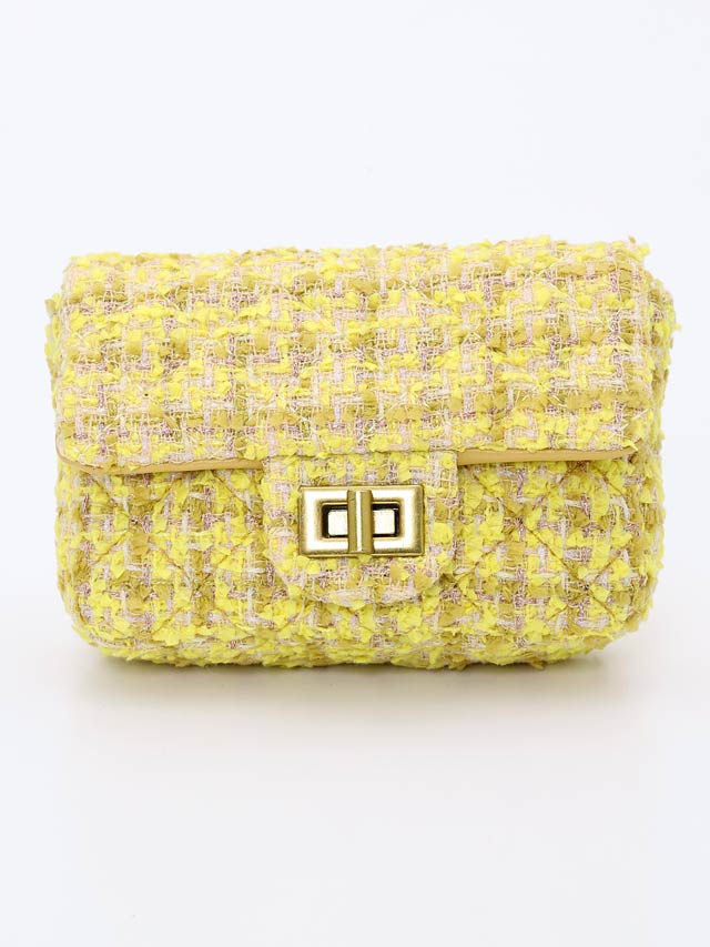 8/1再入荷! ミックスツイードバックルショルダーバッグ