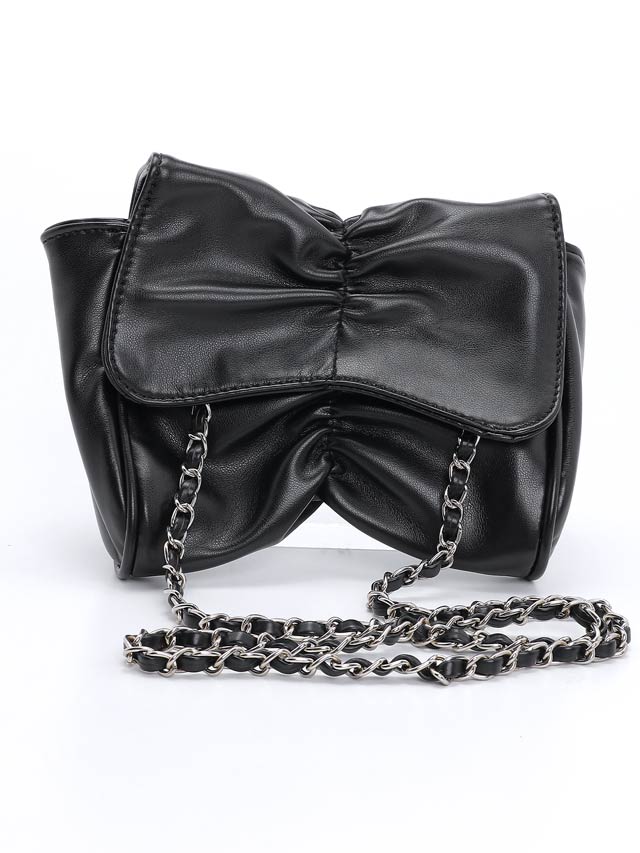 ギャザーリボンモチーフチェーンショルダーバッグ