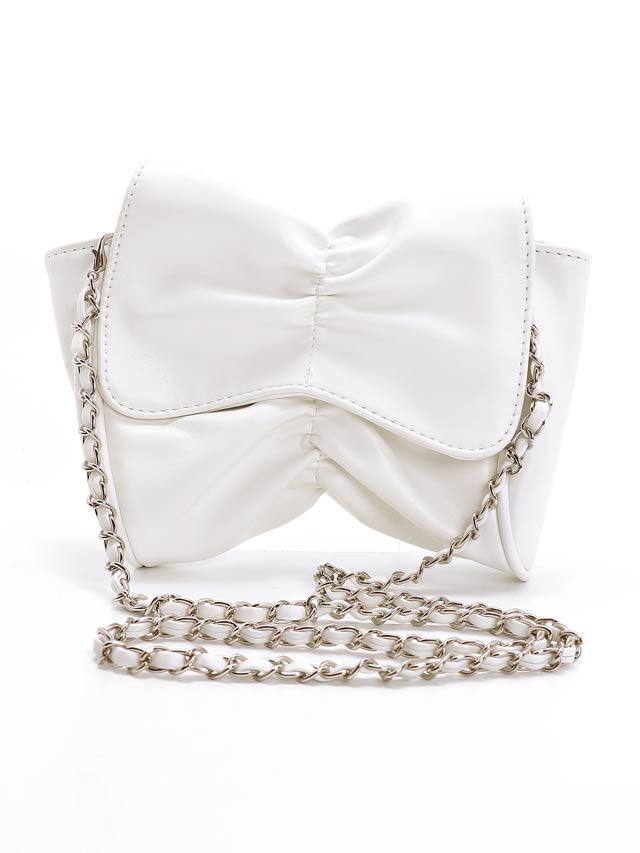 ギャザーリボンモチーフチェーンショルダーバッグ