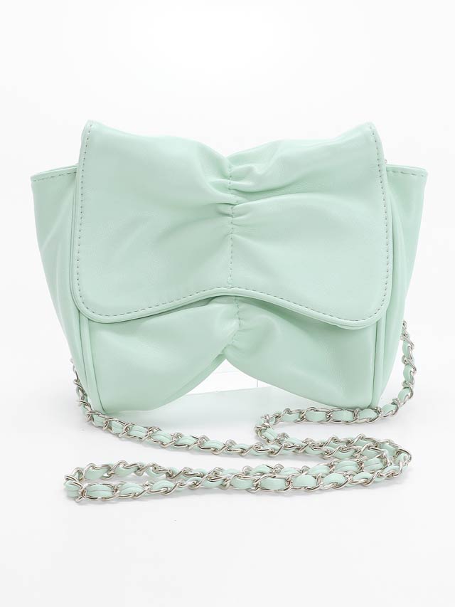 ギャザーリボンモチーフチェーンショルダーバッグ