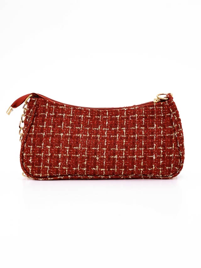 ラメツイードチェックチェーンショルダーバッグ