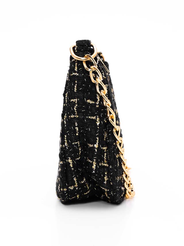 ラメツイードチェックチェーンショルダーバッグ