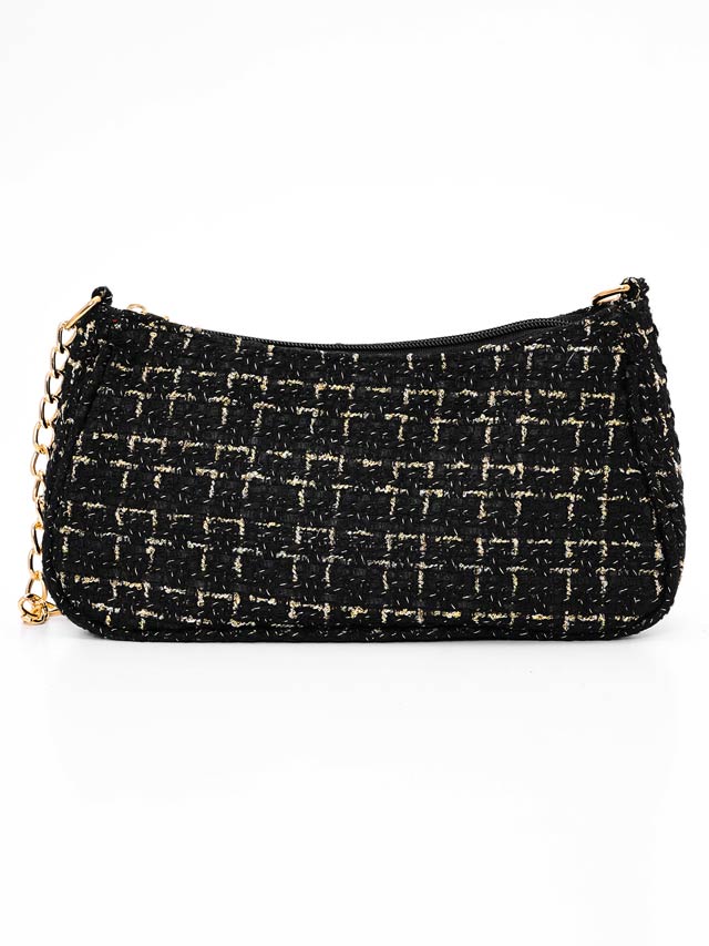 ラメツイードチェックチェーンショルダーバッグ