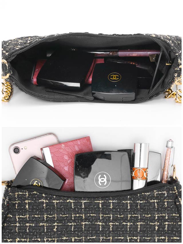 ラメツイードチェックチェーンショルダーバッグ