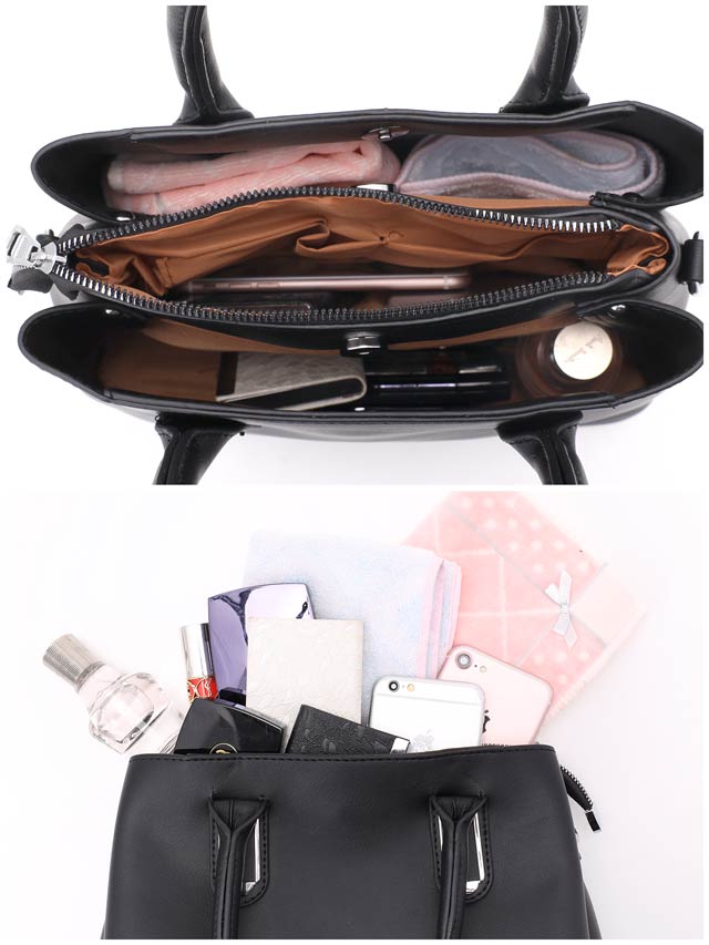 [2way]チェーン柄スカーフ付きスクエアハンドバッグ