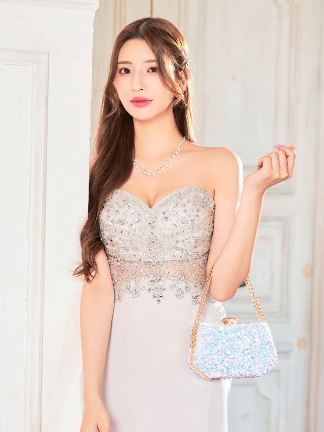 [2way]オーロラスパンコールビジュークラッチバッグ