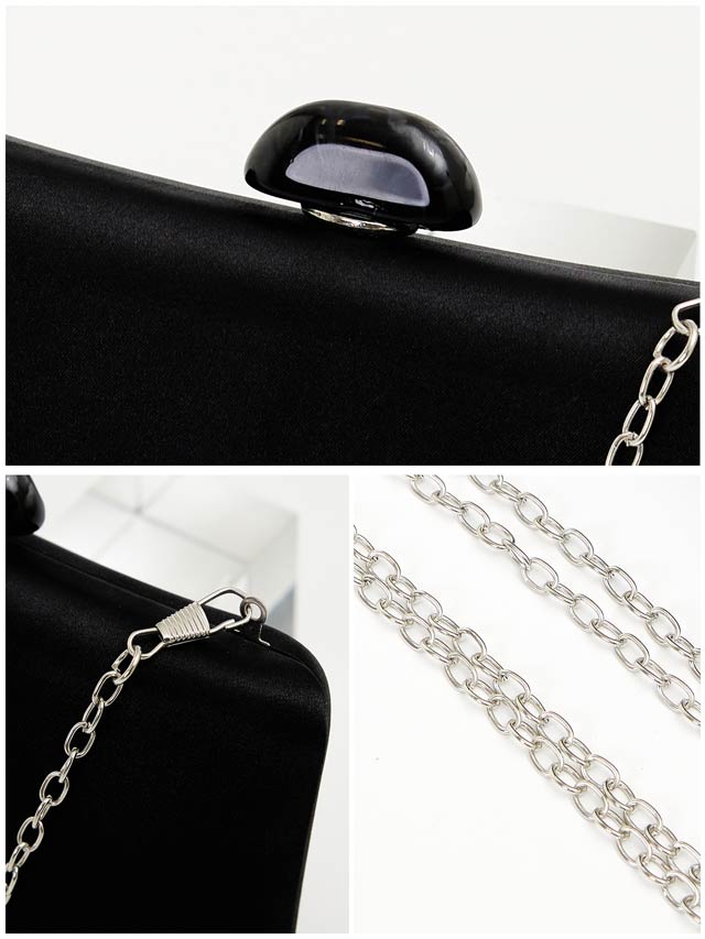 [2way]グロッシーサテンクラッチバッグ