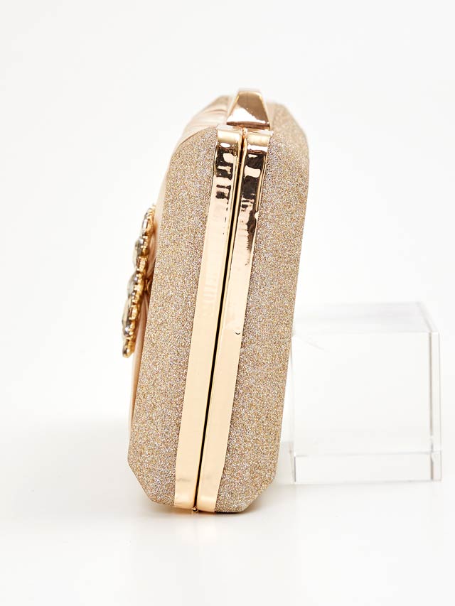 [2way]シャイニープリーツスクエアビジュークラッチバッグ