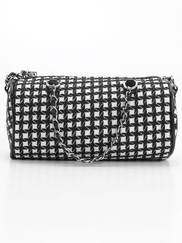 ツイードチェックシリンダーショルダーバッグ