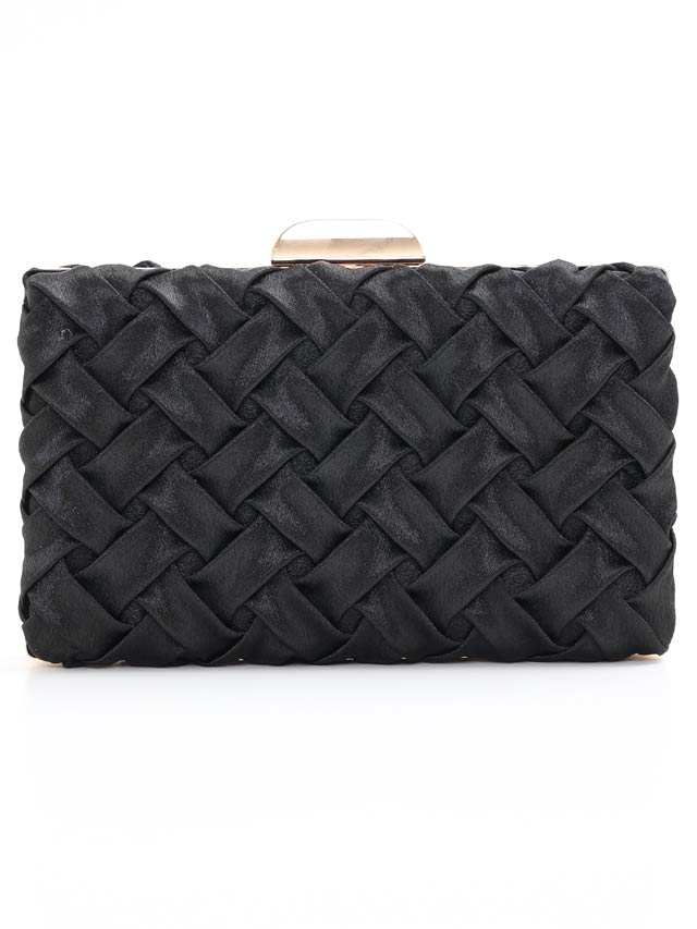 [2way]ブレイドサテンスクエアクラッチバッグ