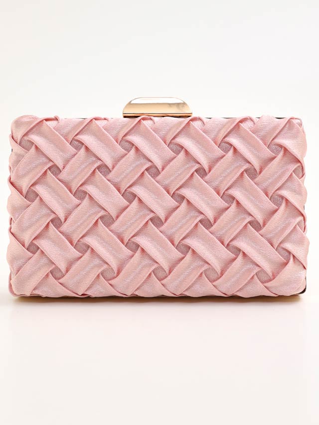 [2way]ブレイドサテンスクエアクラッチバッグ