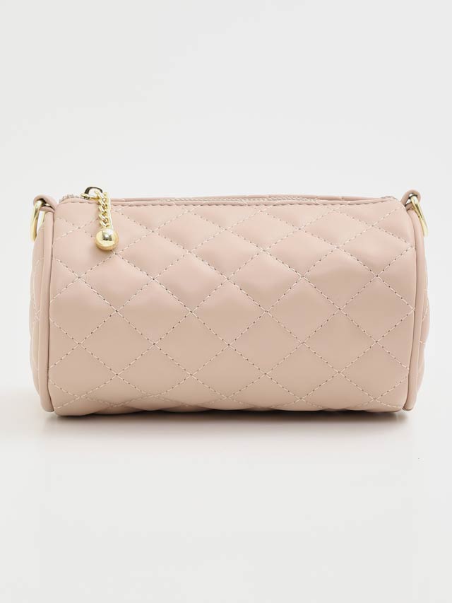 キルティングシリンダーショルダーバッグ