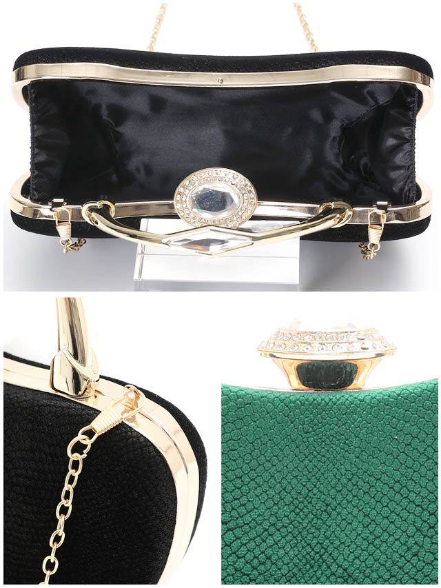 ベロアハンドルクラッチバッグ