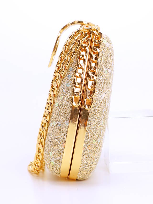 グリッターサークルビジューチェーンハンドバッグ