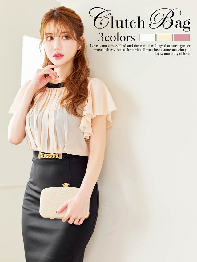 [2way]ブルーミングレースクラッチバッグ