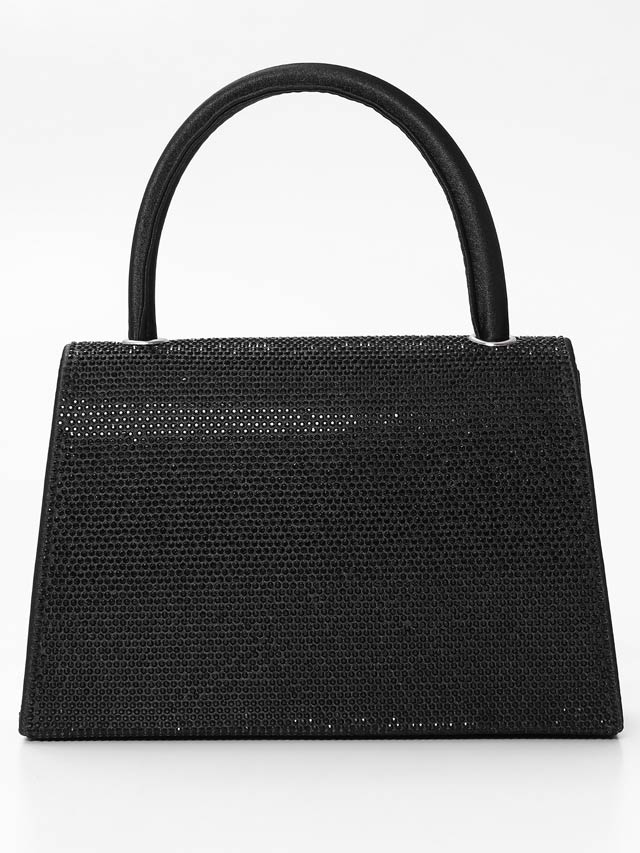 [2way]ワンカラーラインストーンハンドバッグ