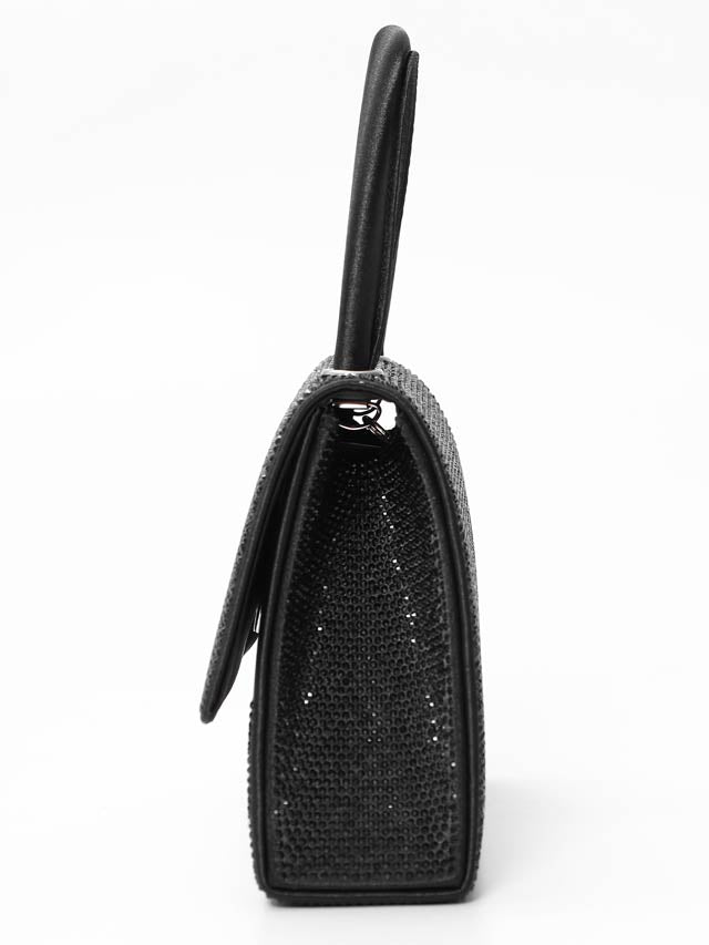 [2way]ワンカラーラインストーンハンドバッグ