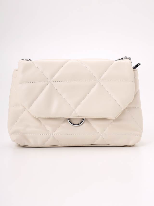 シルバーチェーンキルティングショルダーバッグ