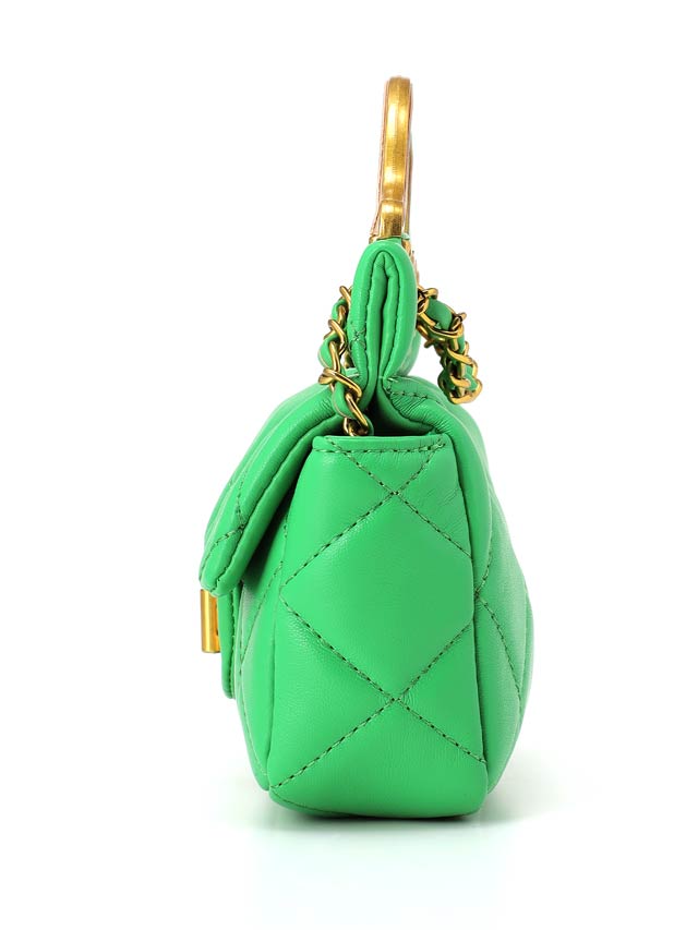 キルティングチェーンゴールド切り替えショルダーバッグ