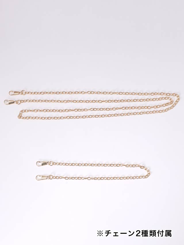 [2way]グリッターシルバービジュー付きボックスクラッチバッグ