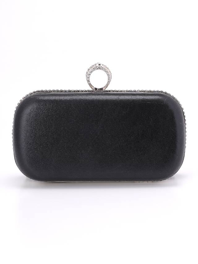 [2way]シャイニーラインストーンボックスクラッチ＆ショルダーバッグ