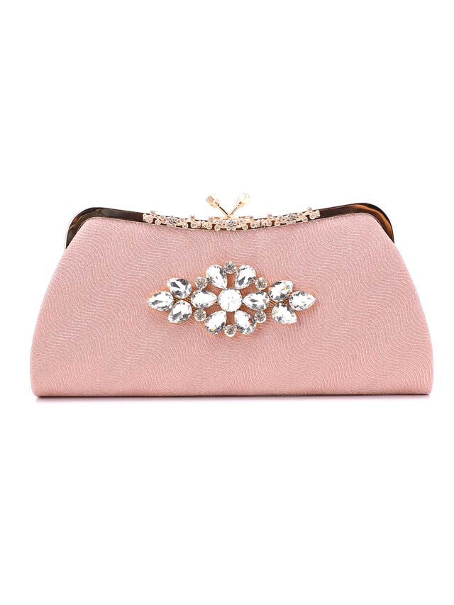 [2way]エレガントグリッターシルバービジュー付きクラッチバッグ＆ショルダーバッグ