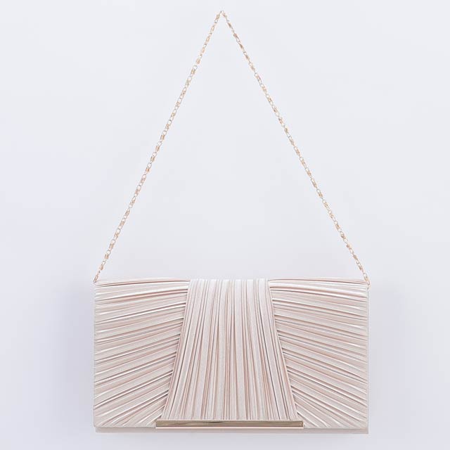 [全3色][2way]レイヤードプリーツクラッチバッグ