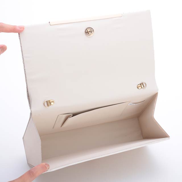 [全3色][2way]レイヤードプリーツクラッチバッグ